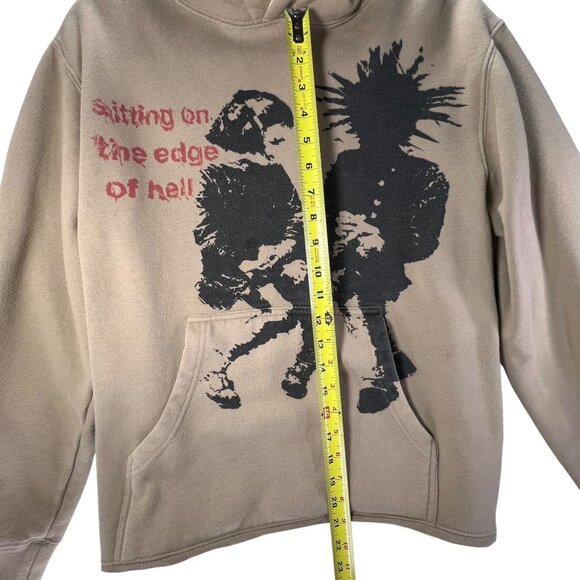 Independent Trading Co Hoodie Works Of Madness Sitting On The Edge Of Hell Small - Picture 8 of 12